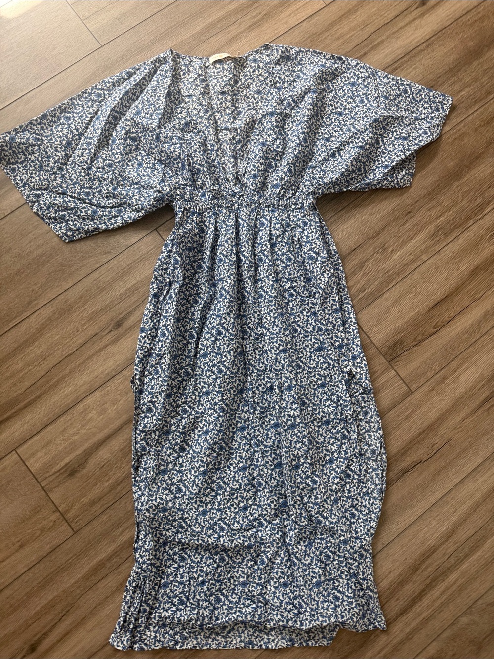Tory Burch Blue and White Floral Maxi Dress